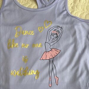 Girl’s bcg Lavender Tank Top with Pink Ballerina and Gold Foil